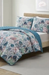 Vcny Home Ivory Coast Reversible Quilt Set In Blue