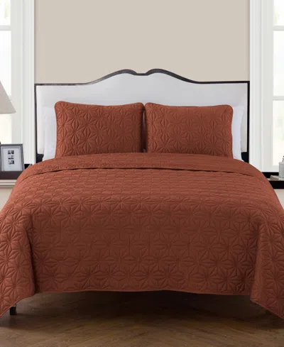 Vcny Home Kaleidoscope 3-pc. Quilt Set, Full/queen In Orange