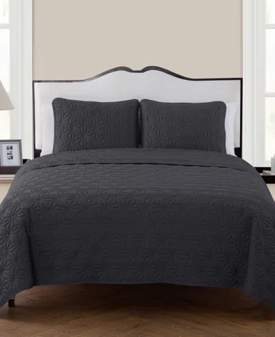 Vcny Home Kaleidoscope 3-pc. Quilt Set, Full/queen In Grey