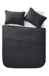 Vcny Home Kaleidoscope Embossed Geometric Quilt 3-piece Set In Grey