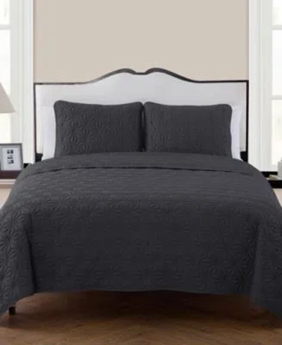 Vcny Home Kaleidoscope Quilt Set In Grey