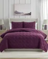 Vcny Home Lucy Pinsonic Diamond 3-pc. Quilt Set, Full/queen In Burgundy