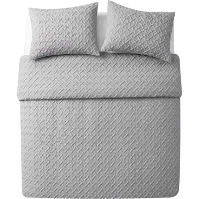Vcny Home Nina Embossed Comforter Set In Grey