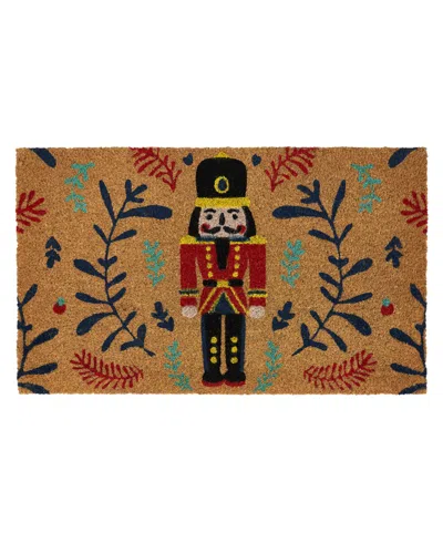 Vcny Home Nutcracker Holiday Outdoor Coir Doormat, 18" X 30" In Multi
