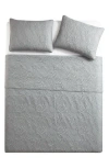 Vcny Home Ocean Solid 3-piece Quilt Set In Grey