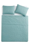 Vcny Home Ocean Solid 3-piece Quilt Set In Sea Foam