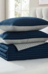 Vcny Home Pickstitch 3-piece King Quilt Set In Blue