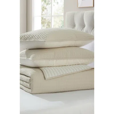 Vcny Home Pickstitch 3-piece King Quilt Set In Taupe