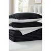 Vcny Home Pickstitch 3-piece Queen Quilt Set In Black