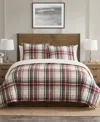 Vcny Home Plaid Brushed Flannel And Sherpa 3-pc. Comforter Set, King In Red