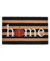Vcny Home Pumpkin Stripe Halloween Coir Outdoor Doormat, 18" X 30" In Multi