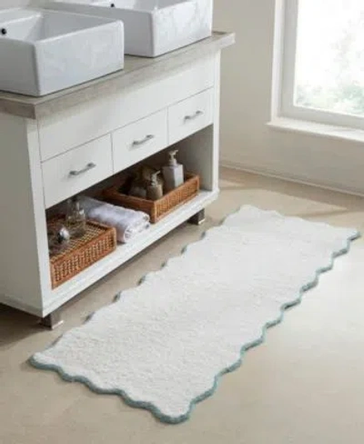 Vcny Home Scallop Cotton Bath Rug In Light Gray
