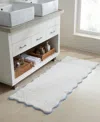 Vcny Home Scallop Cotton Bath Runner, 24" X 60" In White