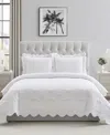 Vcny Home Scallop Microfiber 3-pc. Quilt Set, King In White