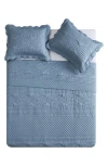 Vcny Home Scallop Microfiber Quilt Set In Blue