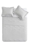 Vcny Home Scallop Microfiber Quilt Set In Gray
