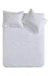 Vcny Home Scallop Microfiber Quilt Set In White