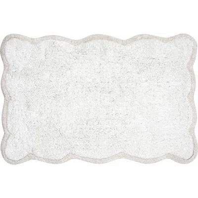 Vcny Home Scalloped Cotton Bath Rug In White