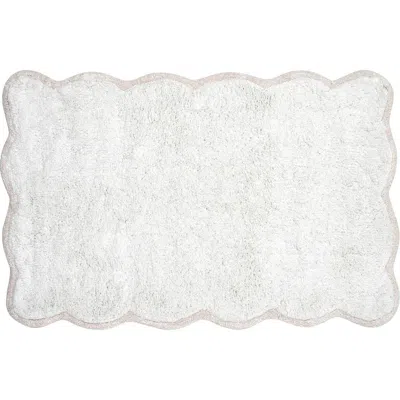 Vcny Home Scalloped Cotton Bath Rug In White
