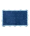 Vcny Home Scalloped Tufted Bath Rug, 18" X 27" In Blue