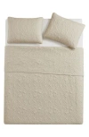 Vcny Home Seashell Solid 3-piece Quilt Set In Taupe