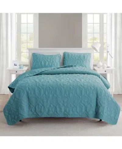 Vcny Home Shore Embossed Quilt Sets In Green