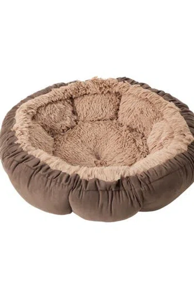 Vcny Home Sleepy Tail Society Round Pet Bed In Brown