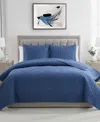 Vcny Home Solomun Pinsonic Damask 3-pc. Quilt Set, Full/queen In Moonlight