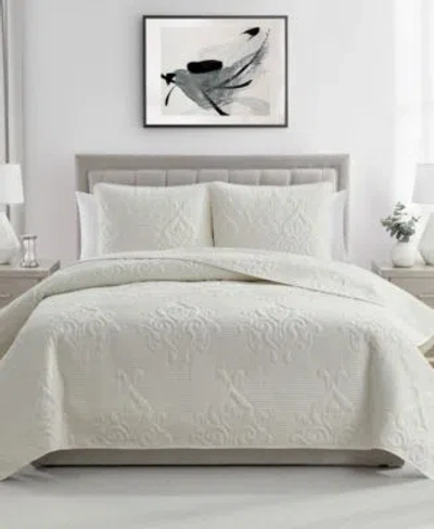 Vcny Home Solomun Pinsonic Damask Quilt Sets In Ivory