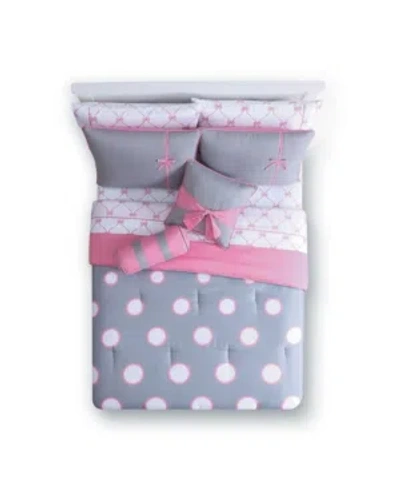 VCNY HOME SOPHIE POLKA DOT BED IN A BAG 10 PIECE COMFORTER SET, FULL
