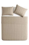 Vcny Home Square Solid 3-piece Quilt Set In Taupe