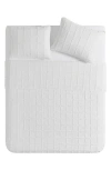 Vcny Home Square Solid 3-piece Quilt Set In White