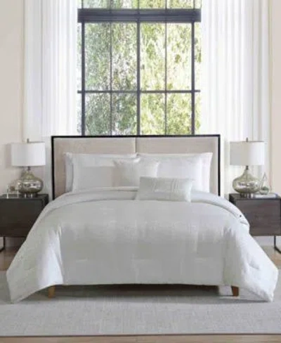 Vcny Home Sterling Abstract Jacquard 5 Pc. Comforter Sets In White