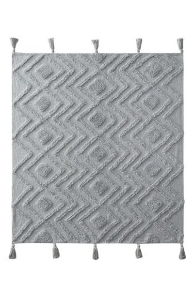 Vcny Home Textured Tassel Throw Blanket In Grey
