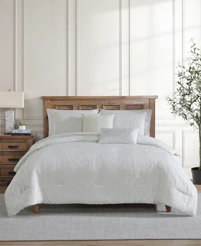 Vcny Home Trellia Trellis Jacquard 5-pc. Comforter Set, Queen In White