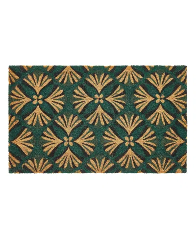 Vcny Home Tribal Finn Outdoor Coir Doormat, 18" X 30" In Green