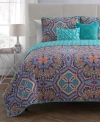 Vcny Home Yara Reversible 5-pc. King Quilt Set In Aqua