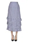 V.de.vinster. Vichy Print Skirt In Blue