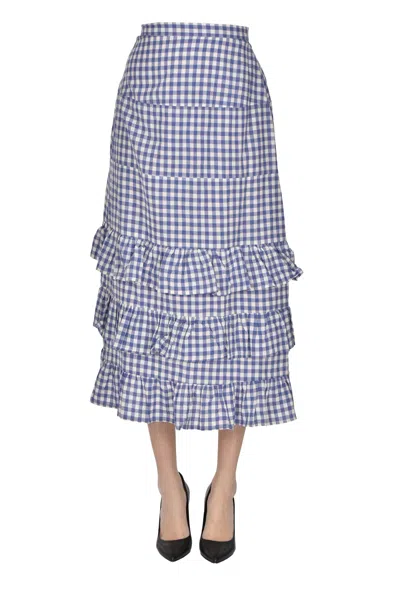 V.de.vinster. Vichy Print Skirt In Blue