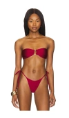 Vdm Bailey Reversible Bandeau Bikini Top In Merlot