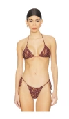 Vdm Blair Jungle Reversible Bikini Top In Brown Cheetah