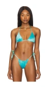 Vdm Blair Reversible Bikini Top In Evergreen