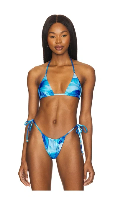 Vdm Blair Reversible Bikini Top In Tide