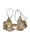 Vdm Swimsuit Top Brown Animal Print Pattern Swimwear In Multi