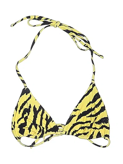 Pre-owned Vdm Swimsuit Top Yellow Animal Print Pattern Swimwear