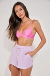 Vdm The Label Isla Shiny Coral Pink Underwire Tie-back Bikini Top In Coral Pink