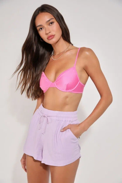 Vdm The Label Isla Shiny Coral Pink Underwire Tie-back Bikini Top