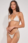Vdm The Label Marley Beige Reversible Side-tie Bikini Bottoms In Beige