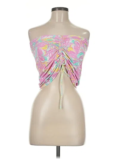 Pre-owned Vdm Tube Top Pink Strapless Neckline Tops