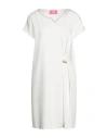 Vdp Club Woman Midi Dress Ivory Size 10 Viscose, Elastane In White